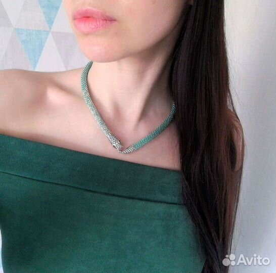 Жгут-колье из бисера ручной работы