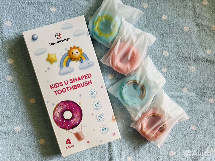 U-образные зубные щетки для детей. Набор из 4 шт
