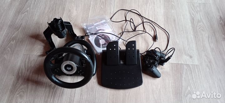 Игровой руль Sven +геймпад в подарок defender