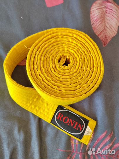 Пояс для кимоно желтый 280 см