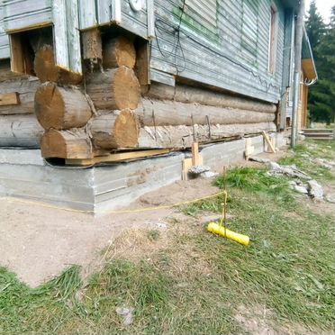 Подъем домов Замена венцов лаг нижней обвязки