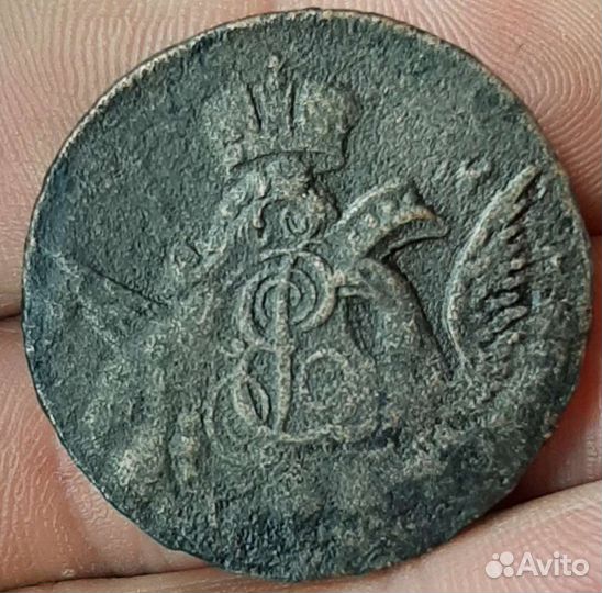 1 копейка орел в облоках1756