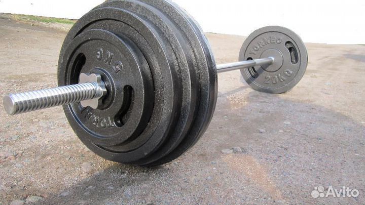 Штанга 80 кг. Torneo. Блины с хватом