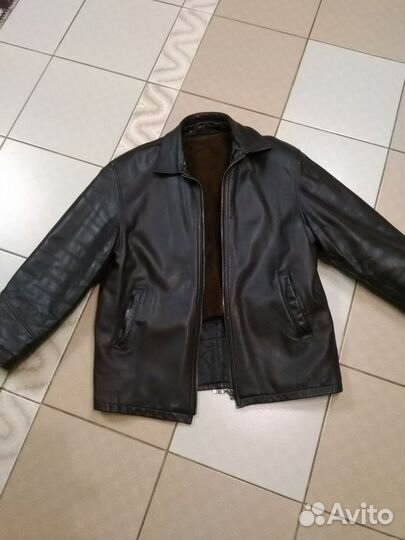 Кожаная куртка мужская 52 54 бу