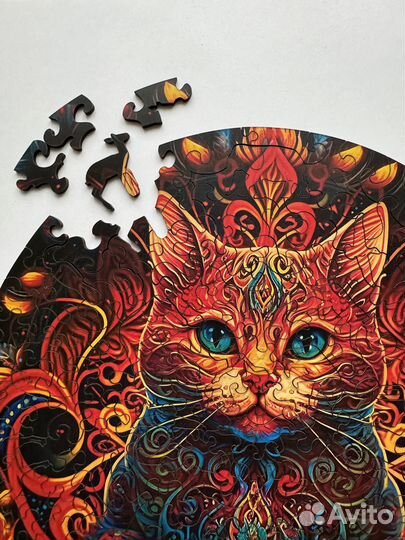 BoberBox Деревянный пазл Кот - повелитель огня (22