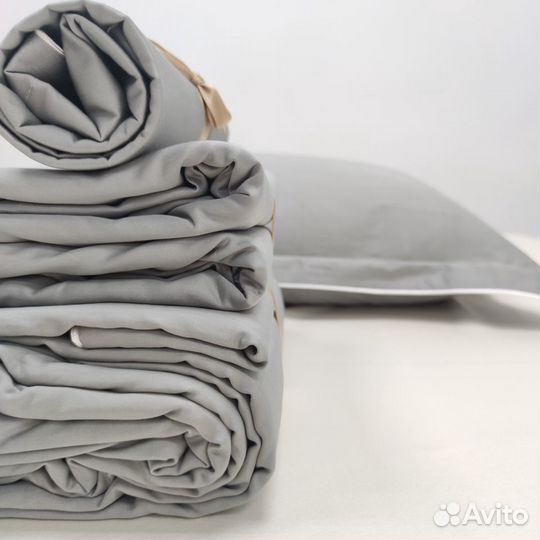 Постельное белье из Люкс-сатина 400тс серый