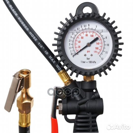 Пистолет для накачки шин с манометром 12 атм