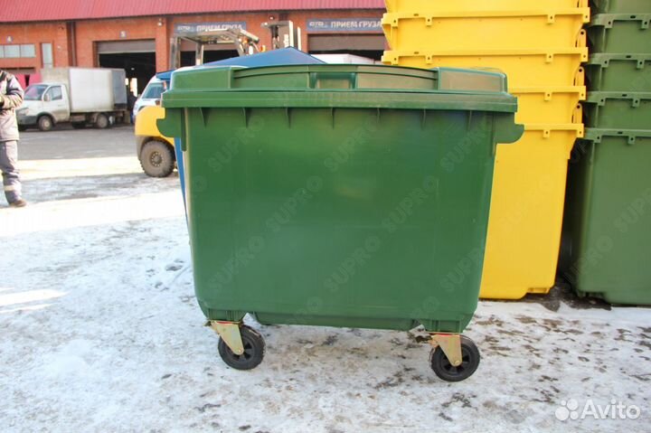 Пластиковый бак для мусора 660л Ш6573