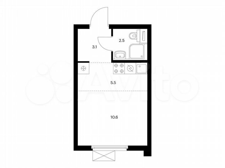 Квартира-студия, 21,7 м², 11/24 эт.