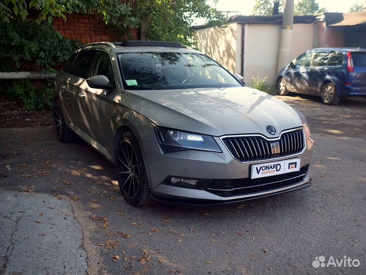 Сплиттер переднего бампера Skoda Superb 3 - текстура