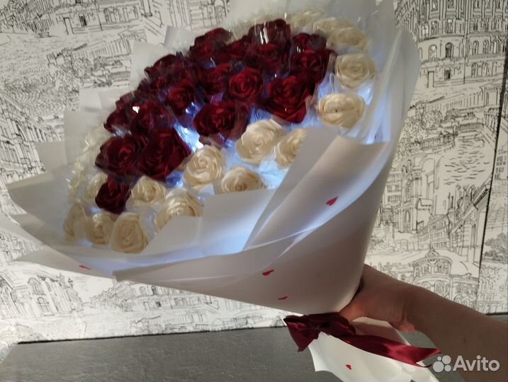 Букет из атласных лент 