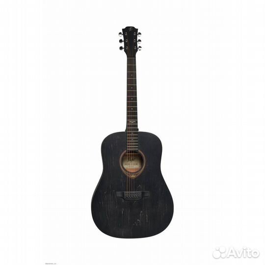Акустическая гитара черного цвета Flight D-145 BK