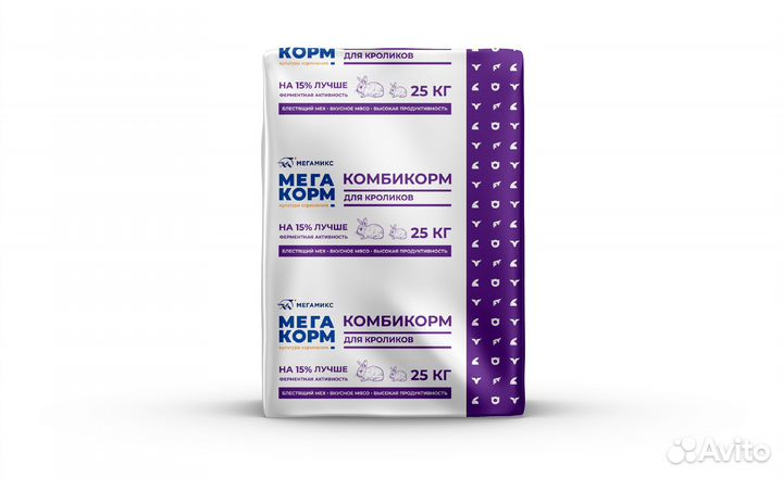 Комбикорм для кроликов мегамикс