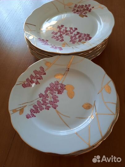 Тарелки дулево розовая ветка,менажница