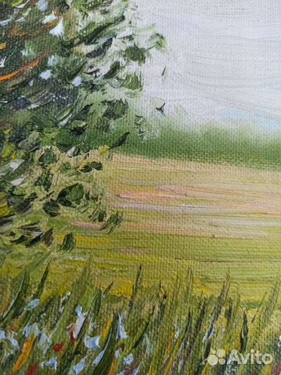 Картина летний пейзаж маслом природа лето