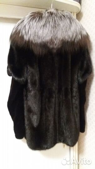 Полушубок из норки с песцом