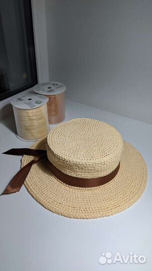 Шляпа Канотье из рафии