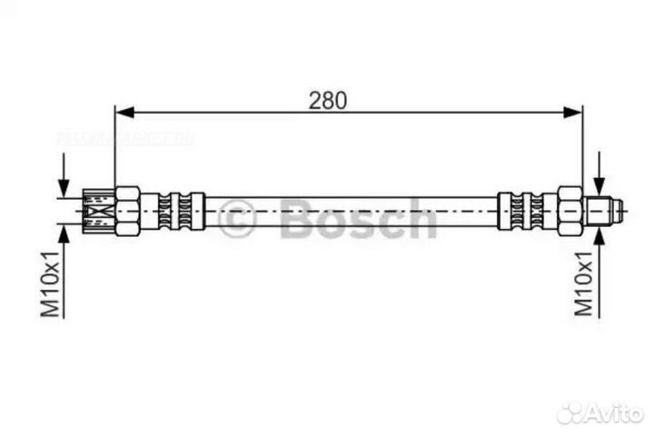 Bosch 1 987 476 396 Шланг тормозной зад прав/лев