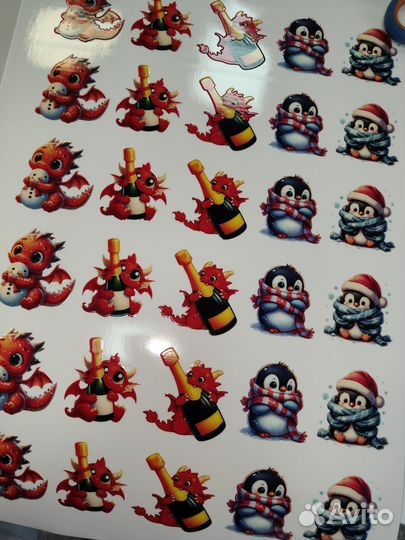 Изготовление бесконтурных наклеек, стикеров UV DTF