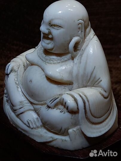 Старинный Буда Хотей, Китай 19 век кость мамонта