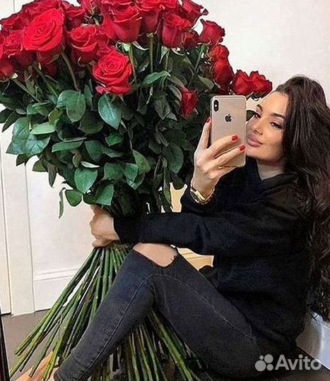 Розы высокие Доставка цветов