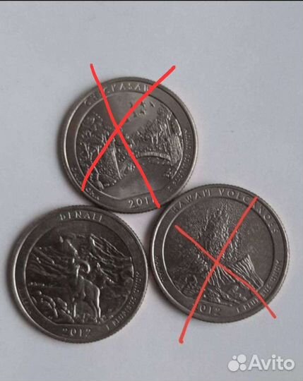 Квотеры США 25 центов (нац парки)