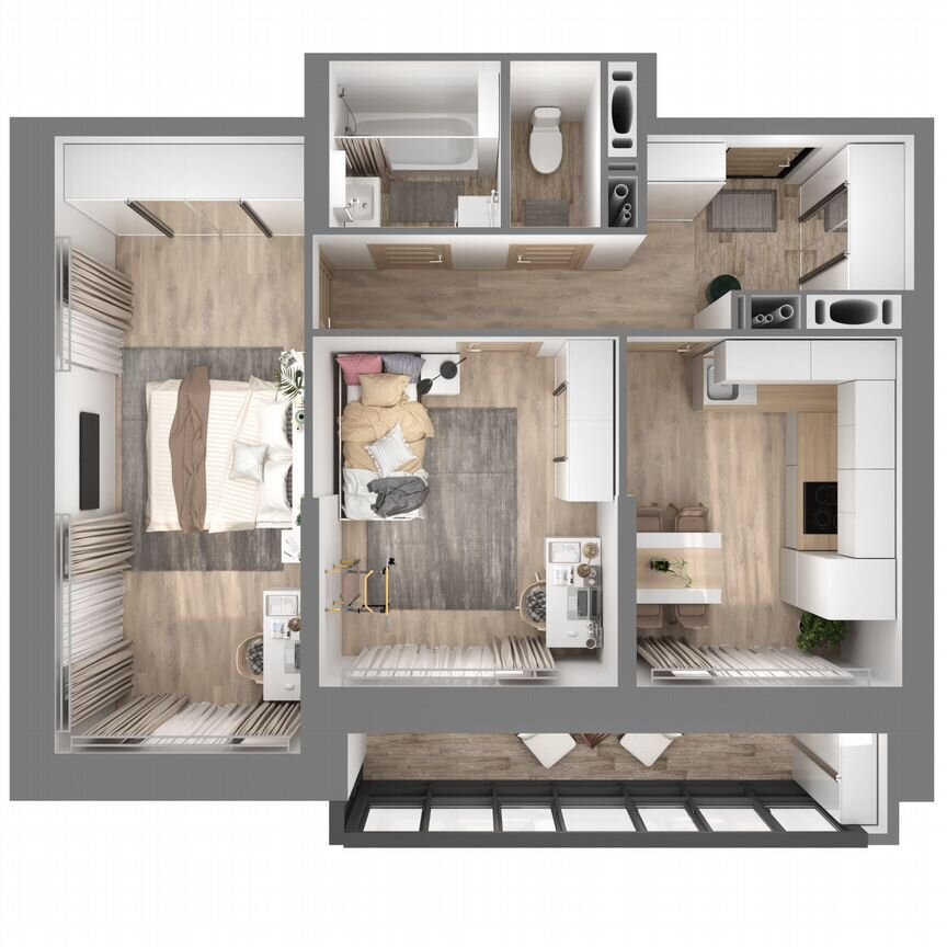 2-к. квартира, 55 м², 2/23 эт.