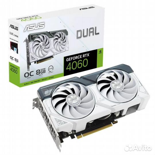 Видеокарта asus dual-RTX4060-O8G-white 90YV0JC2-M0