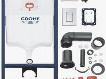 Инсталляция Grohe с черной кнопкой и унитазом