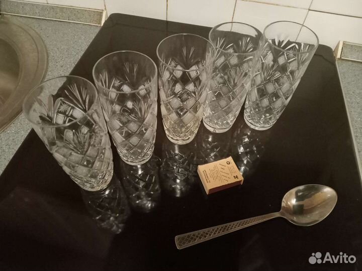 Набор бокалов 5 шт хрусталь СССР