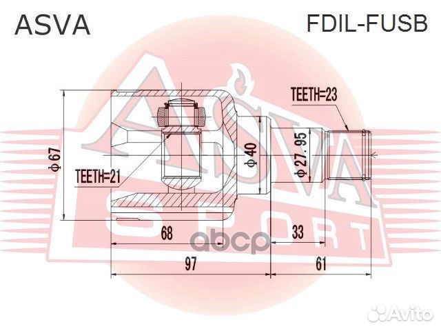 ШРУС внутренний перед лев fdilfusb asva