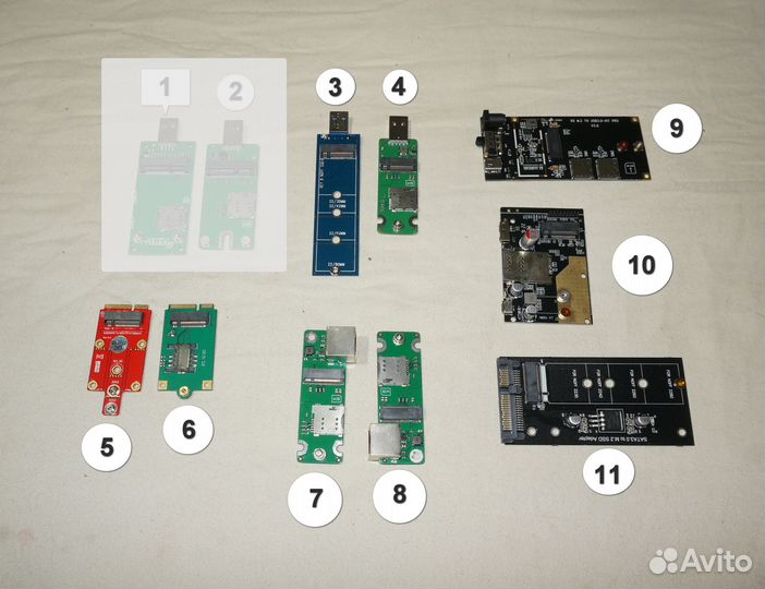 Адаптеры модемов M.2. Mini pcie
