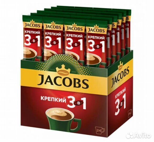 Опт - Растворимый кофе Jacobs 3в1 Крепкий 20г