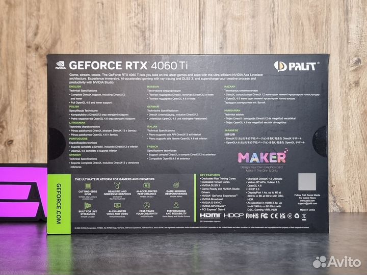 Видеокарта RTX 4060 Ti 8GB Palit dual V1 NE6406T01