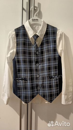 Школьная жилетка,рубашка,галстук-комплект.122