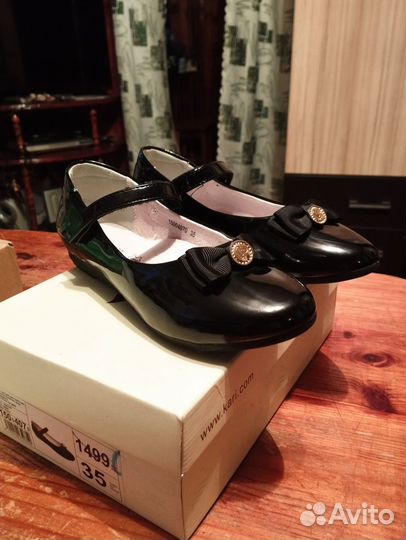 Черные туфли для девочки, 35 размер