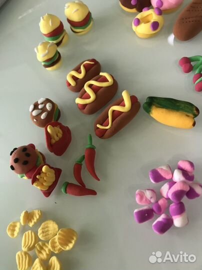 Набор 124 штук продуктов еды для кукол Барби лол