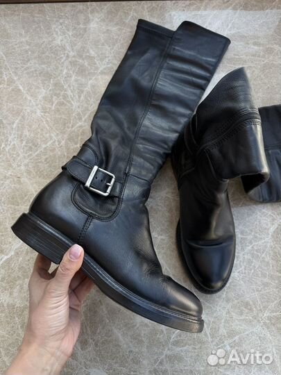 Демисезонные сапоги ботфорты натуральная кожа