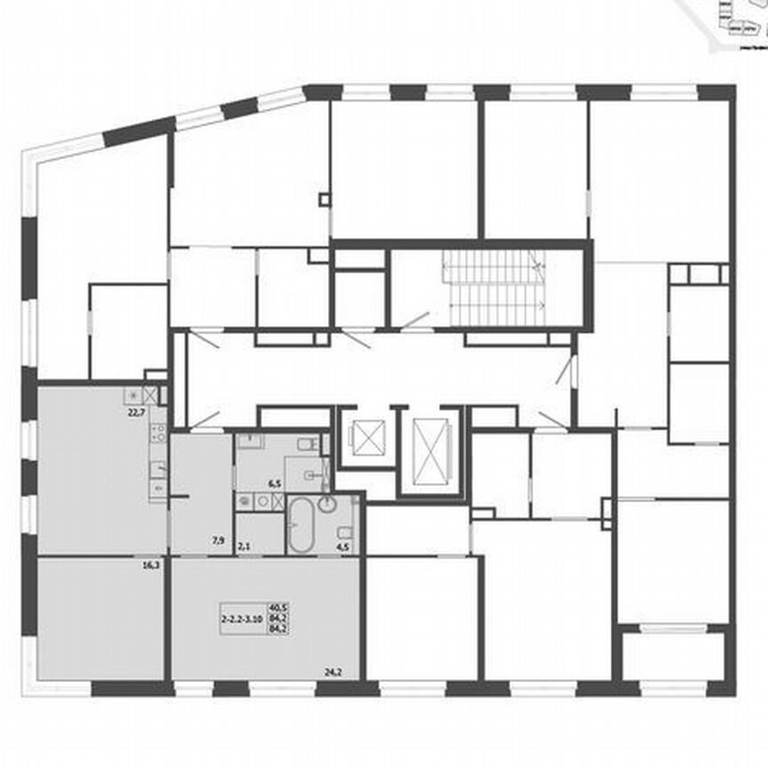 2-к. квартира, 84,2 м², 4/9 эт.