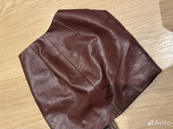 Кожная юбка женская stradivarius