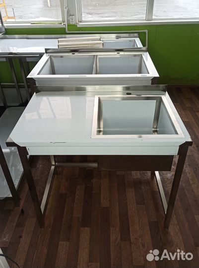 Стол с Мойкой 100x60 из нержавейки