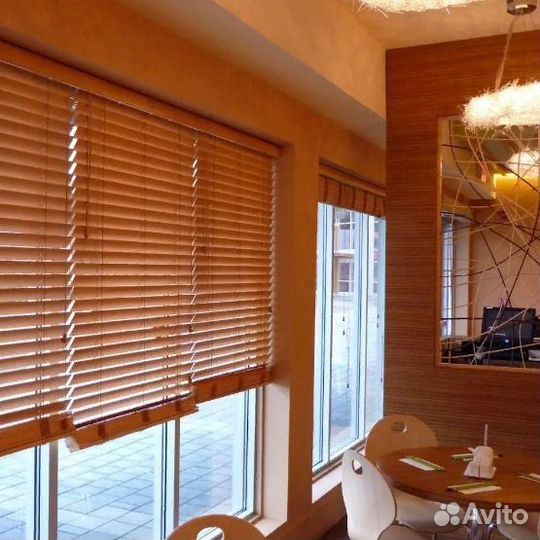 Жалюзи горизонтальные деревянные / бамбуковые