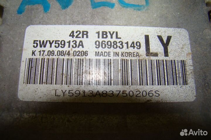 Блок управления двигателем Chevrolet Aveo (T250)