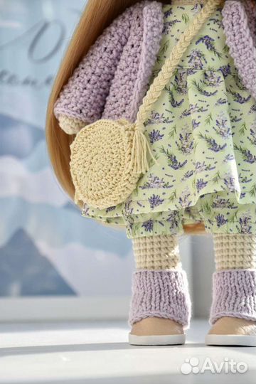 Вязаная игрушка интерьерная кукла новый год