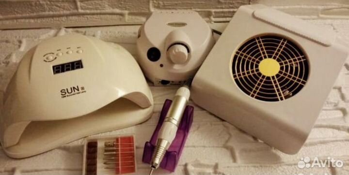 Набор для маникюра лампа 54w+ аппарат 65w +пылесос