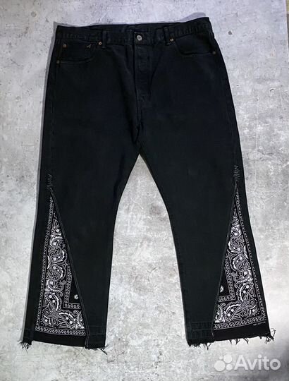 Широкие джинсы Paisley deconstructed jeans