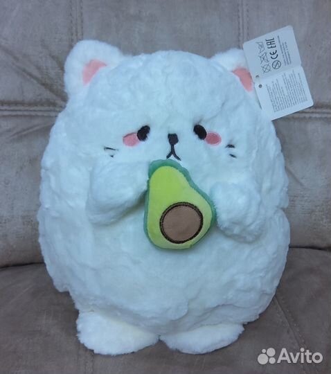 Кот с авокадо - мягкая игрушка