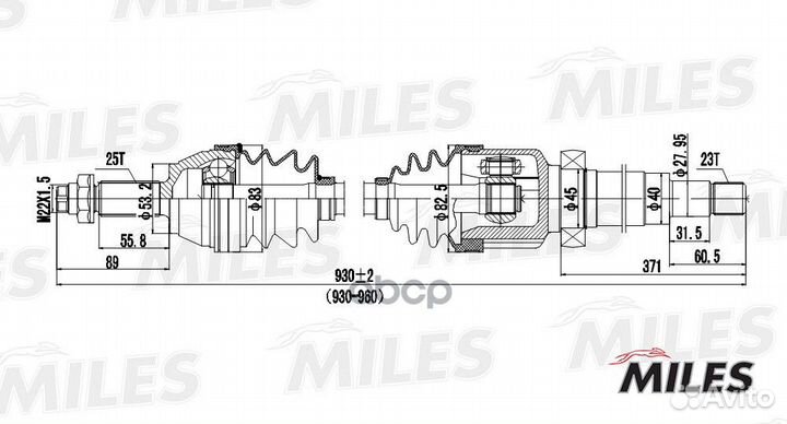 Привод в сборе правый ford focus 1.4-1.8 98-04
