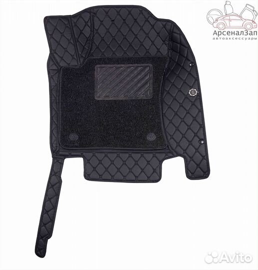 5d коврики экокожа Ниссан Кашкай черные черный шов