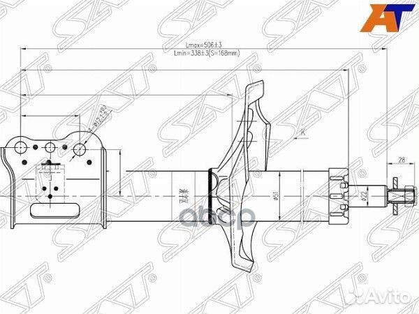 Стойка передняя mazda capella/626 97-02 LH ST-G